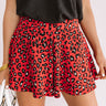 Totally Trending Leopard Swing Shorts in Red Image - 1