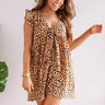 Champs And Cheers Leopard Front Tie Dress Image - 1
