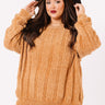 Lattes And Snuggles Cable Knit Chenille Sweater In Mustard Curves Image - 1