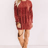 Lattes And Snuggles Cable Knit Chenille Sweater In Rustic Rose Image - 1