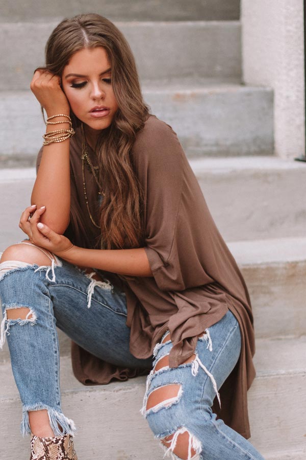 Kisses By Midnight Shift Tunic In Brown Image - 4