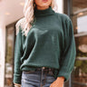 Around The Bonfire Shift Sweater In Hunter Green Image - 1