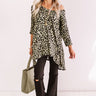 Bonding Over Bellinis Leopard Shift Top In Sage Image - 1