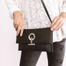 City Nights Faux Leather Clutch In Black Image - 1