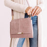 Champagne And Chic Faux Leather Crossbody In Dusty Purple Image - 1