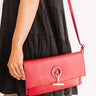 City Nights Faux Leather Clutch In Crimson Image - 1