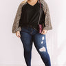 Spotted in Brooklyn Waffle Knit Shift Top In Black Curves Image - 1