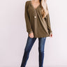 For Love and Lattes Shift Top in Martini Olive Image - 1