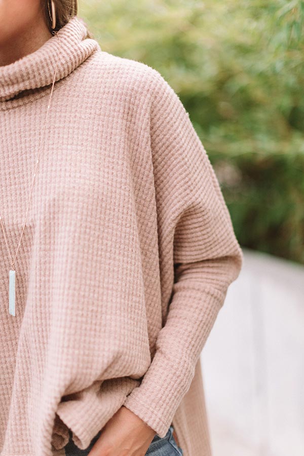 Sedona Snuggles Waffle Knit Sweater In Iced Latte Image - 3