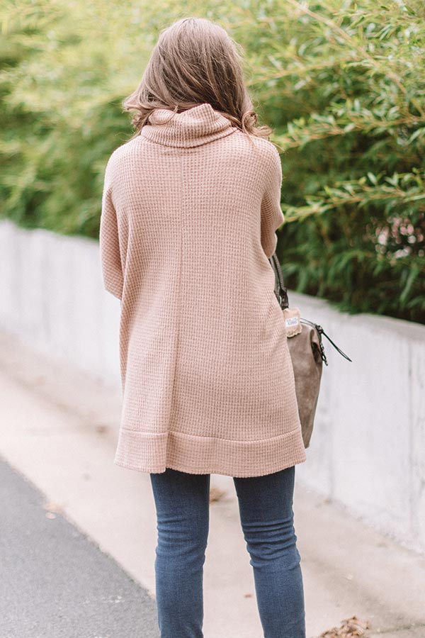 Sedona Snuggles Waffle Knit Sweater In Iced Latte Image - 5
