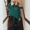Sedona Snuggles Waffle Knit Sweater In Hunter Green Image - 1