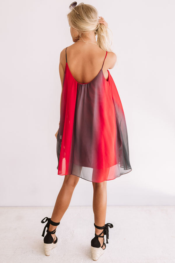 Spirit Squad Ombre Shift Dress in Red/Black Image - 5