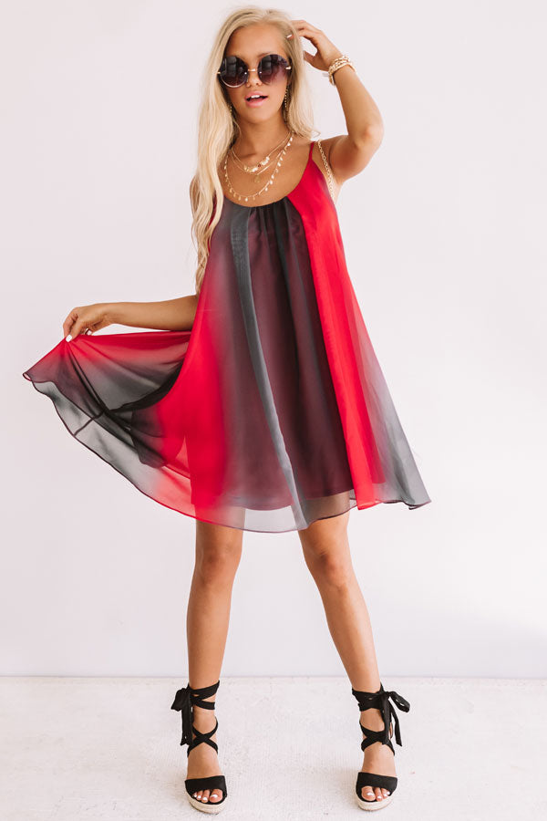 Spirit Squad Ombre Shift Dress in Red/Black Image - 2