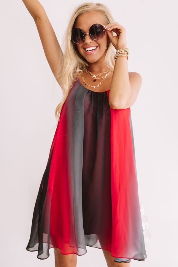 Spirit Squad Ombre Shift Dress in Red/Black Image - 3
