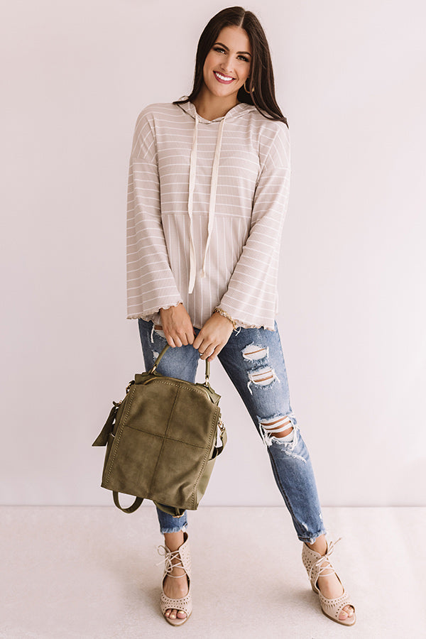 Warm Embrace Stripe Shift Sweater In Iced Latte Image - 4