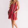 Tailgate Party Stripe Shift Dress in Red/Black Image - 1