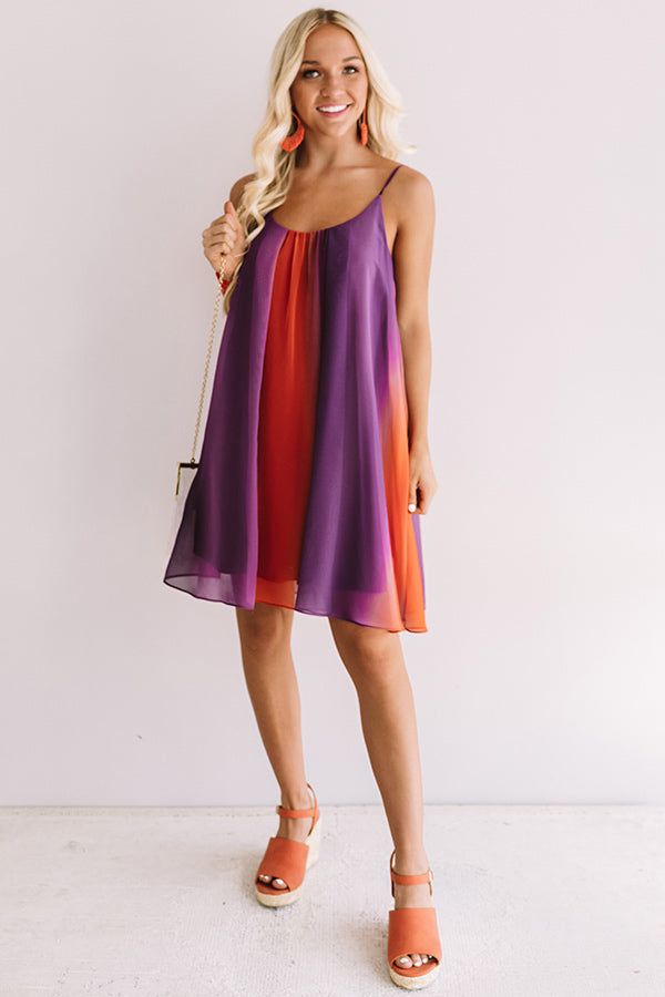Spirit Squad Ombre Shift Dress in Orange/Purple Image - 4