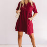 Southern Saturday Babydoll Dress in Maroon Image - 1