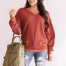 Campfire Kisses Waffle Knit Shift Top Image - 1