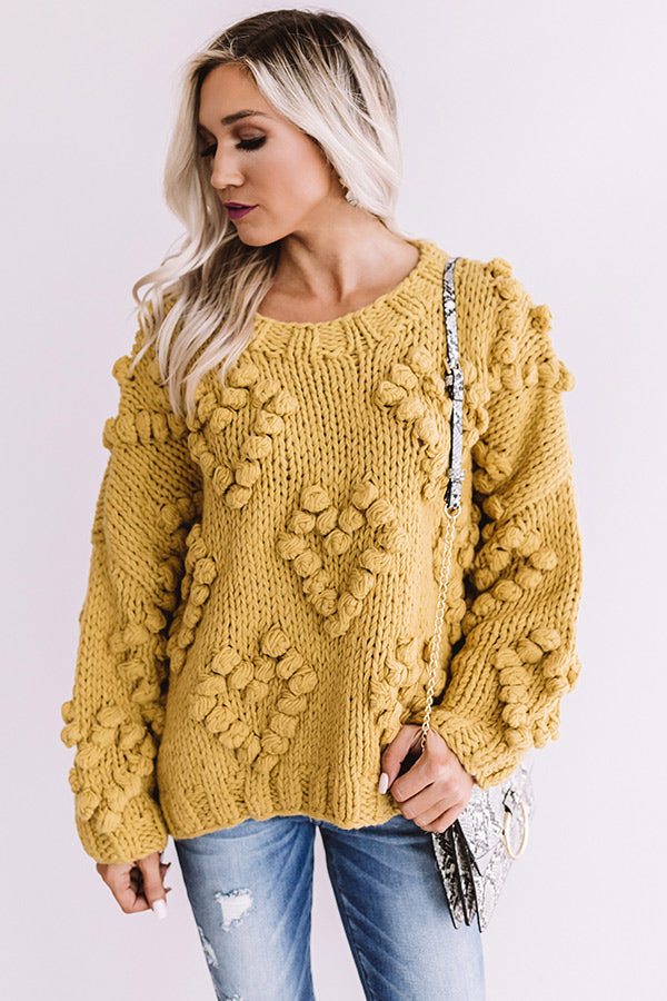 Lover Of Life Hand-Knit Sweater In Mustard