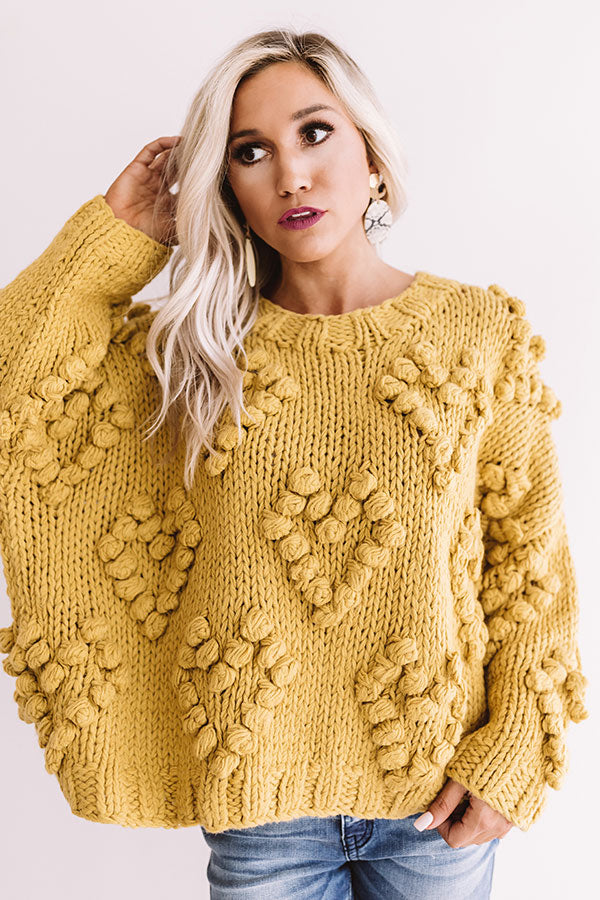 Lover Of Life Hand-Knit Sweater In Mustard • Impressions Online Boutique
