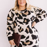 Let's Talk Leopard Sweater Dress In Iced Latte Curves Image - 1