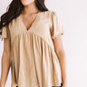 Everlasting Joy Babydoll Top In Khaki Image - 1