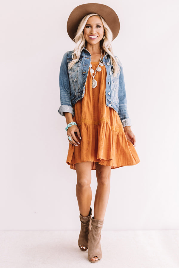 Brooklyn Happy Hour Shift Dress In Pumpkin Image - 1