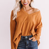 True Wanderlust Ribbed Shift Top In Camel Image - 1