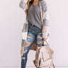 Bundled Up In Brooklyn Color Block Cardigan In Dark Grey Image - 1