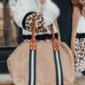 Tribeca Travels Faux Leather Tote in Warm Taupe Image - 1