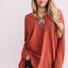 True Wanderlust Ribbed Shift Top In Rust Image - 1