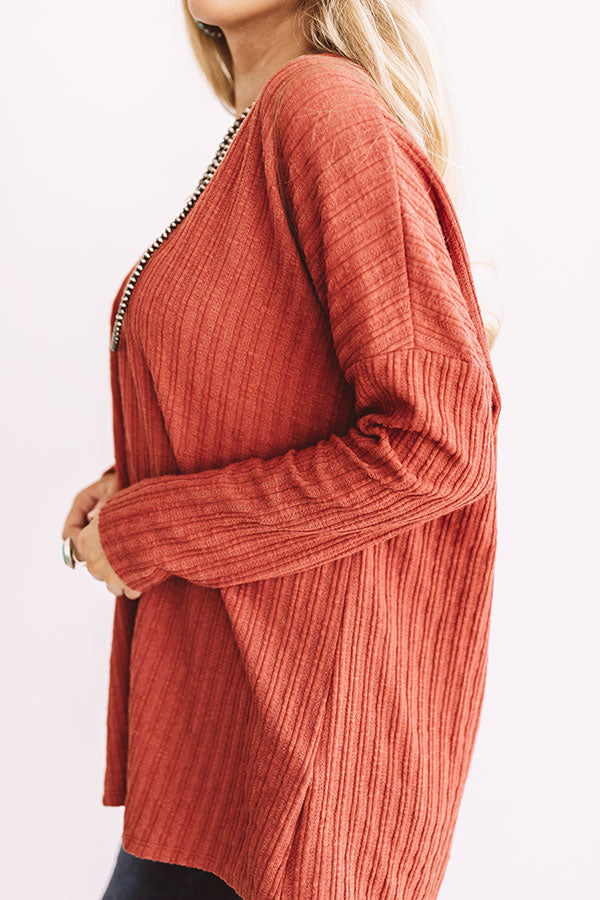 True Wanderlust Ribbed Shift Top In Rust Image - 4