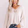 Kisses By Midnight Waffle Knit Top In Cream Image - 1