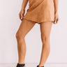 Positive Vibes Faux Suede Skort In Camel Image - 1