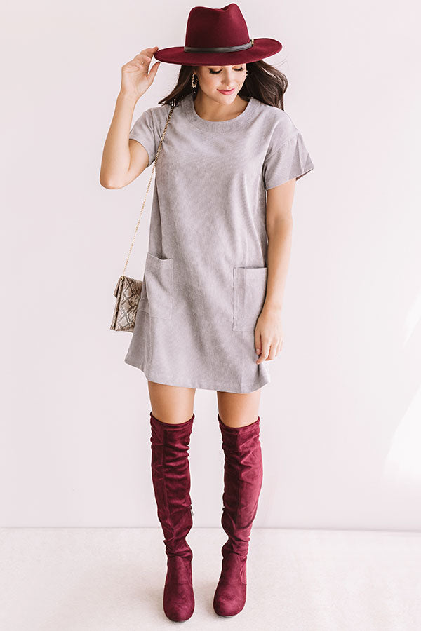 Thankful And Grateful Shift Dress In Grey Image - 1