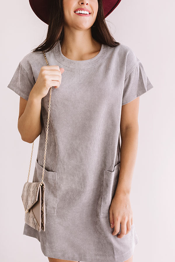 Thankful And Grateful Shift Dress In Grey Image - 3
