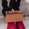 Brooklyn Happy Hour Faux Suede Clutch In Brown Image - 1