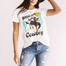 Ride'em Cowboy Distressed Boyfriend Tee In White Image - 1