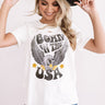 Born In The USA Distressed Boyfriend Tee In White Image - 1