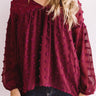 Spot On Babydoll Top In Wine Image - 1