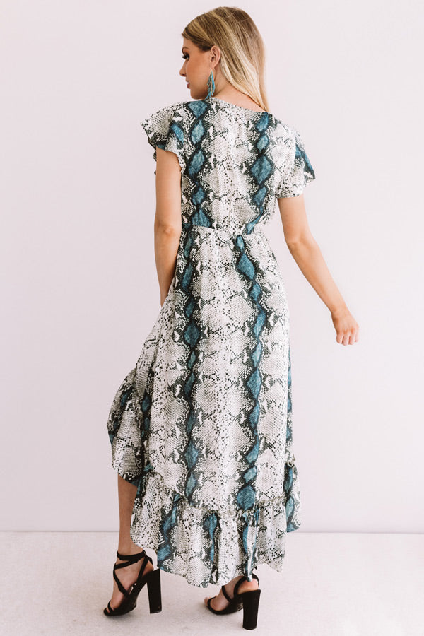 Cider In Aspen Ruffle Dress in Snake Print • Impressions Online Boutique