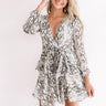 Decide to Dance Snake Print Dress in Grey Image - 1