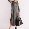Fall Fashion Forward T-shirt Midi in Charcoal Image - 1