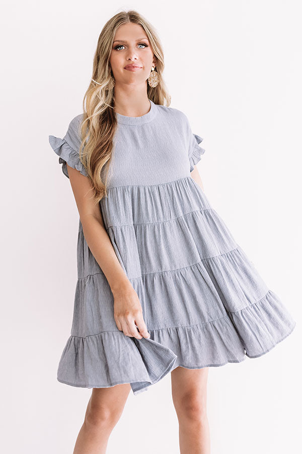 Love Potion Babydoll Dress in Light Slate • Impressions Online Boutique