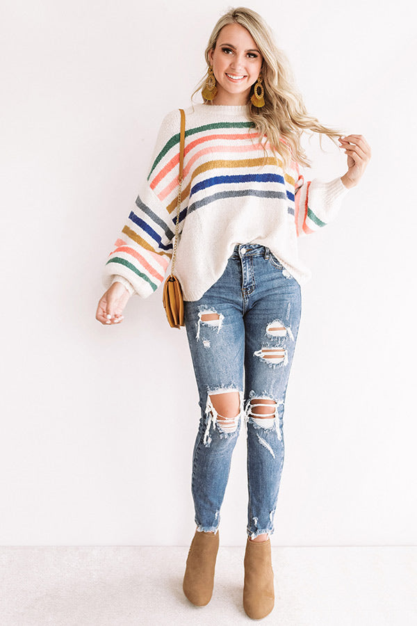 In Tune With Fall Stripe Sweater Image - 2