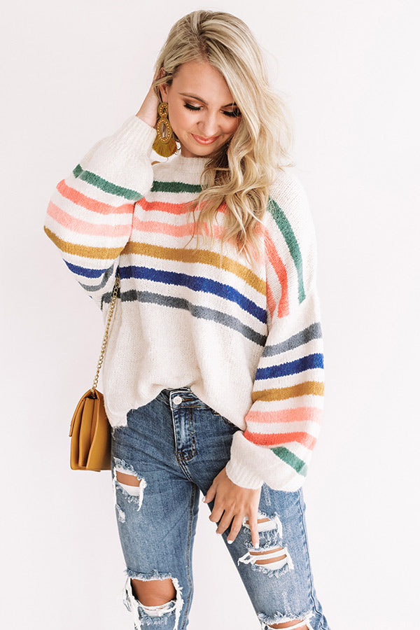 In Tune With Fall Stripe Sweater Image - 1