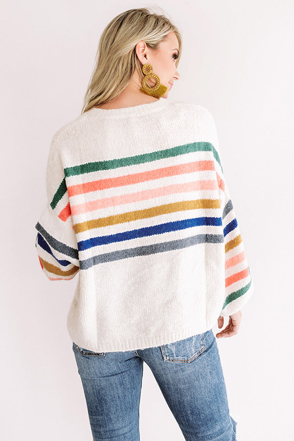In Tune With Fall Stripe Sweater Image - 5