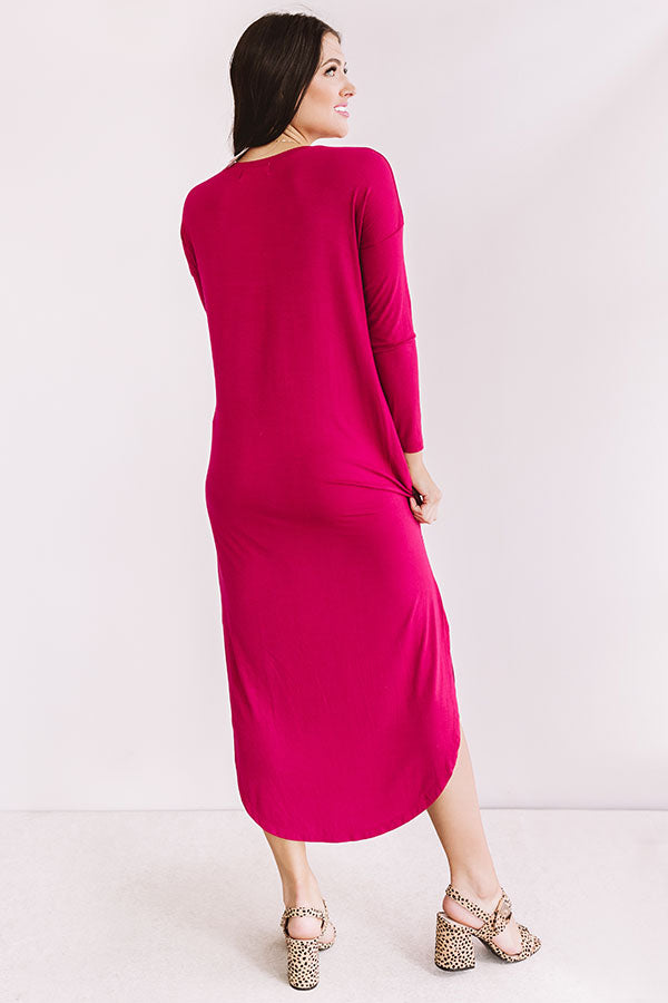 Fall Fashion Forward T-shirt Midi in Dark Rose Image - 3