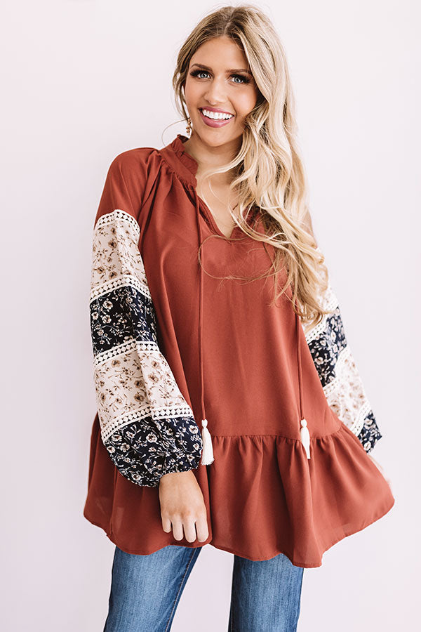 Downtown Daydreams Shift Top In Aurora Red Image - 1